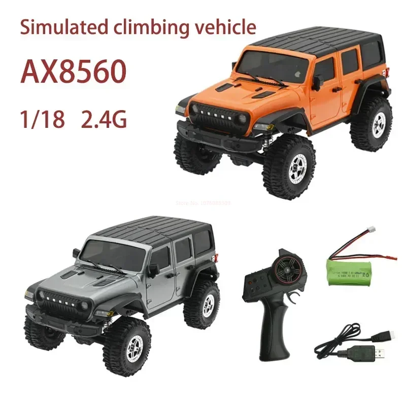 

2.4g Ax8560 1/18 Rtr Waterproof Rc Car Full Proportional Rock Crawler Led Light Off-road Climbing Truck Vehicles Models Toys