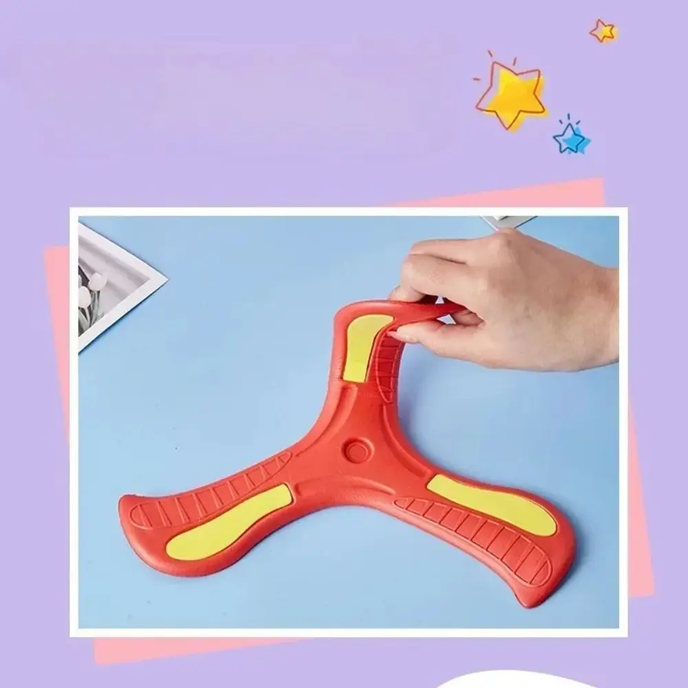 Soft Children Boomerang Children Toy Sports Plastic Three-leaf Cross Flying Disc Interactive Spinner Three-Bladed Adult-kids