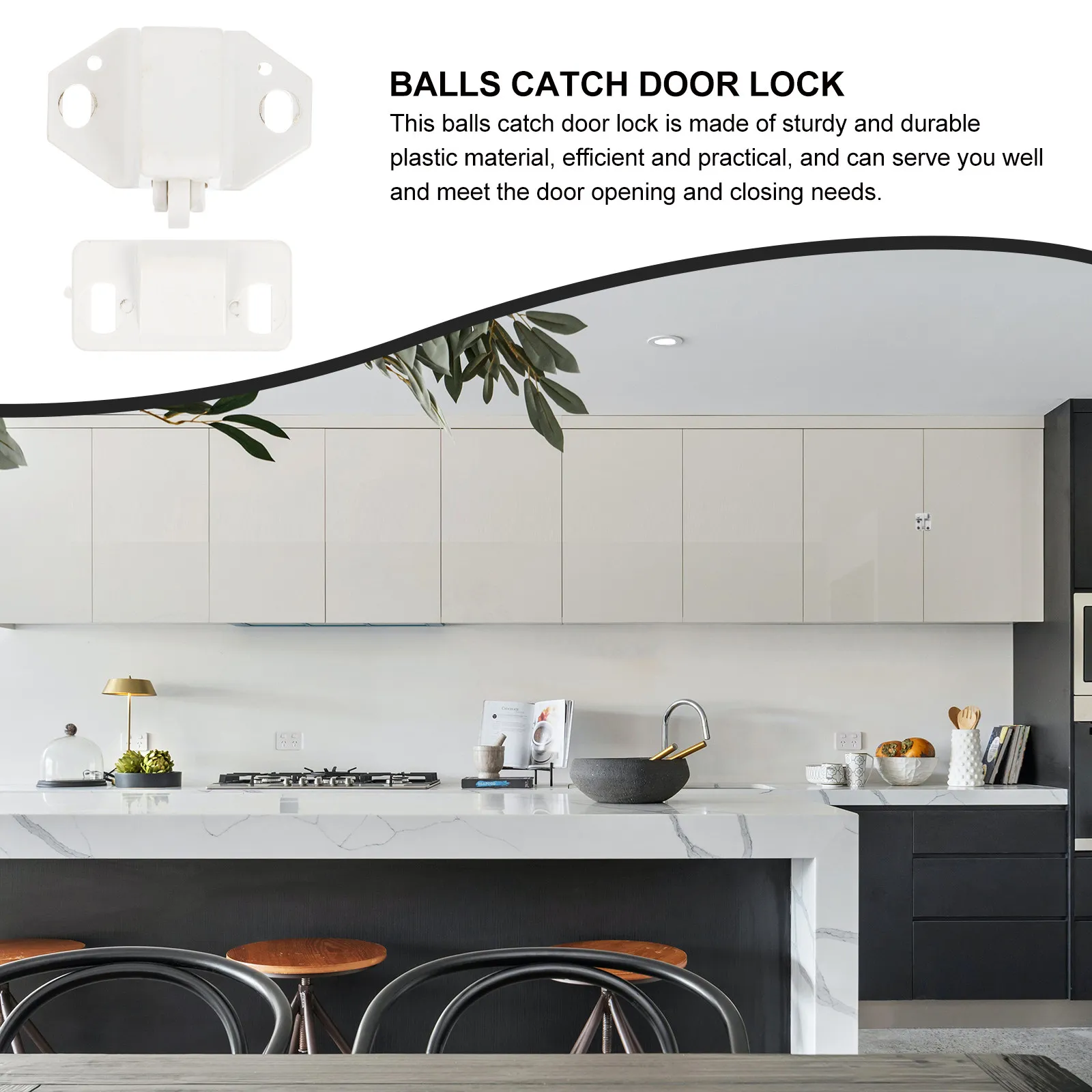 10Sets Balls Catch Door Locks Lightweight Portable Furniture Door Latch Wooden Cabinet Bookcase Catch Balls Buckle