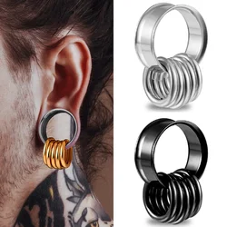 Vankula 2PCS 316 Stainless Steel Round Ear Gauges Tunnels Rings Expander Piercing Women Body Jewelry Plugs Stretcher