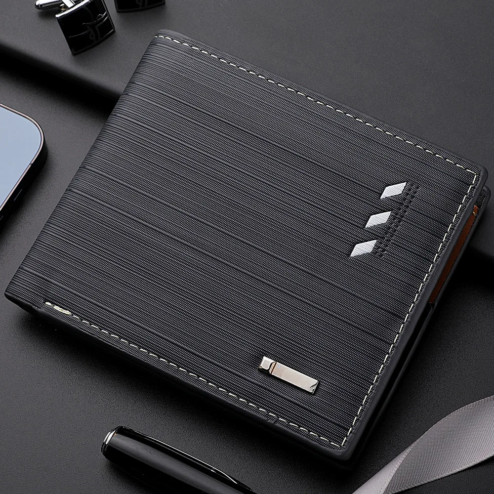 Men's Short PU Leather Wallet, Multi-slot Credit Card Holder Men's Wallet, Casual Wallet for Men