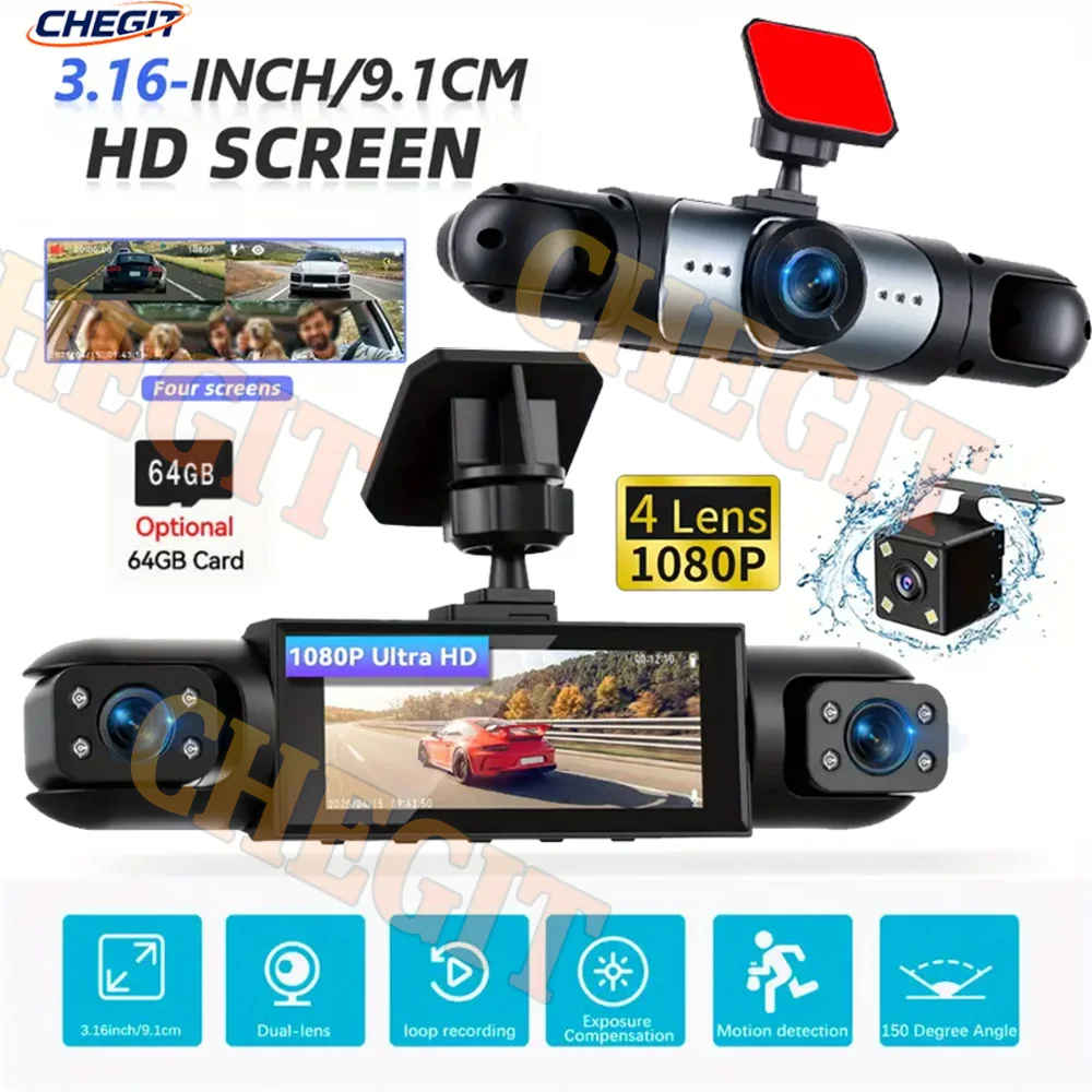 4 Channels 360° Car…