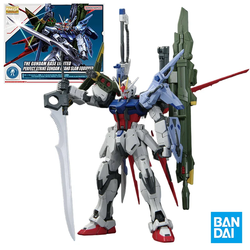 BANDAI MG PB THE GUNDAM BASE LIMITED PERFRCT STRIKE GUMDAM SLAM TIPO EQUIPADO Figura de ação modelo de montagem brinquedos colecionáveis