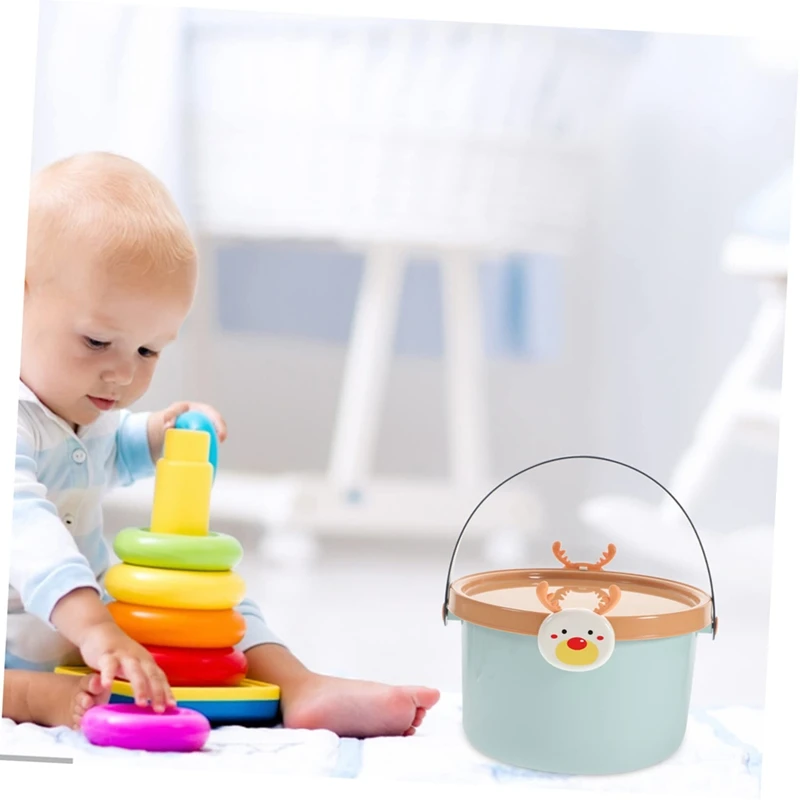 2PCS Toy Bins Building Blocks Organizer Toy Storage Bucket Snack Bucket Child Plastic Sand Toys Bucket Water Bucket