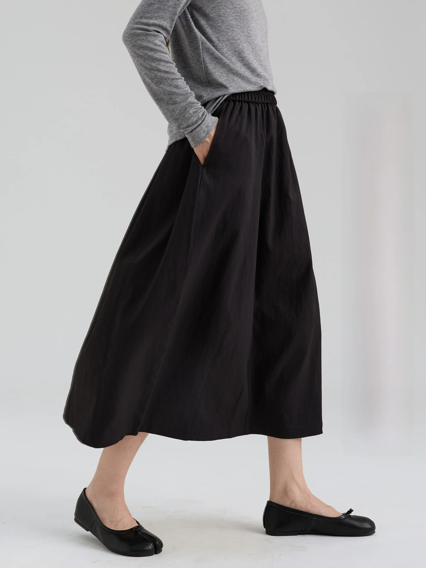 

High Waist A-Line Skirt Spring Korean Style Flower Bud Women's Loose Elastic Waist Skirt Drawwind New Arrival 2026