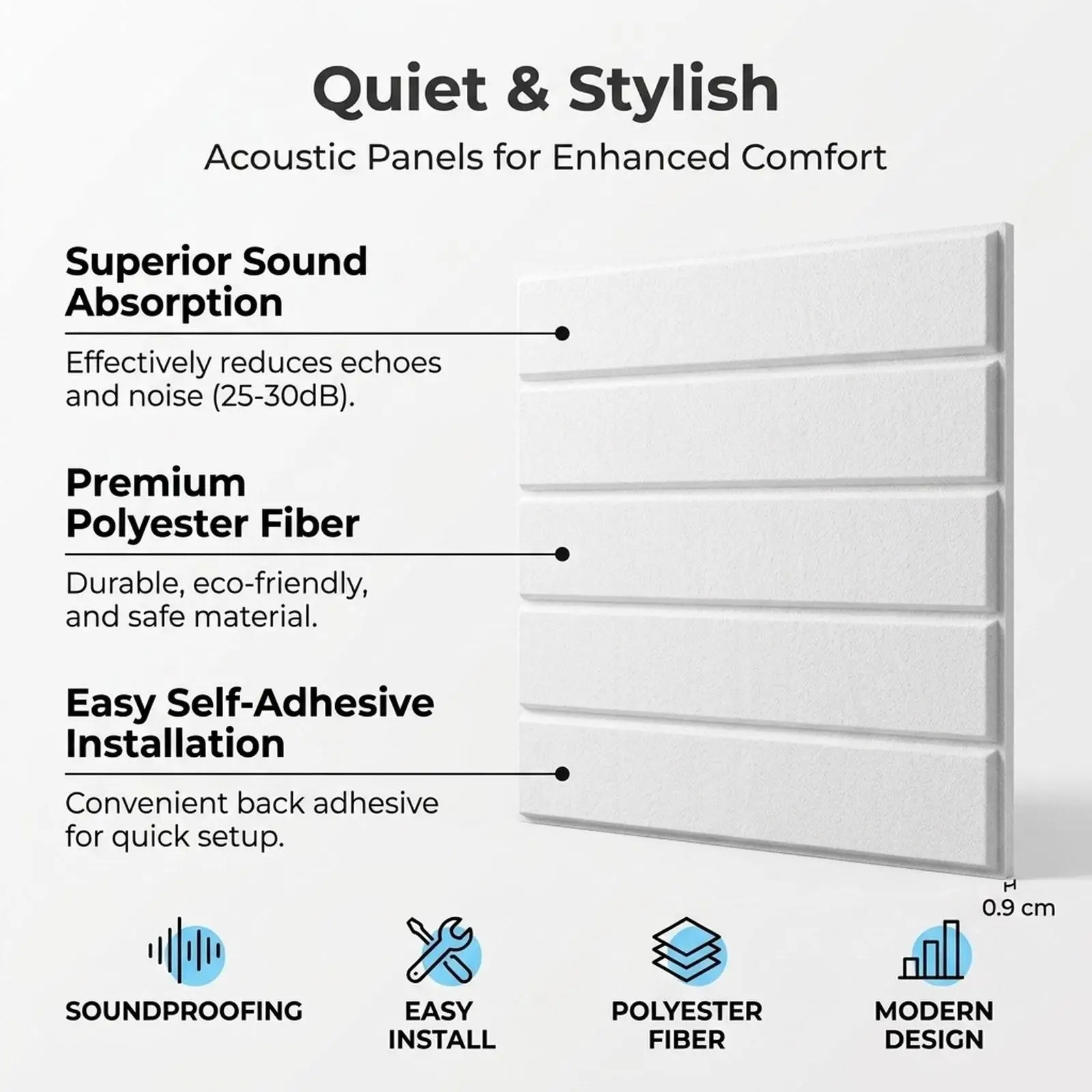 Soundproof Acoustic Panels Polyester Fiber Wall Panels Home Studio Modern Decor for Noise Reduction Ceilings