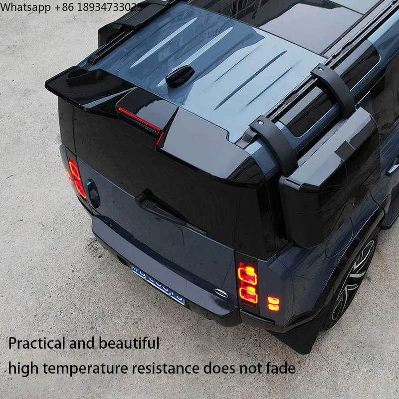 سبويلر ذيل السيارة باللون الأسود اللامع ABS جديد لجناح سبويلر سقف المدافع لسيارة لاند روفر ديفندر 2021 2022 20223