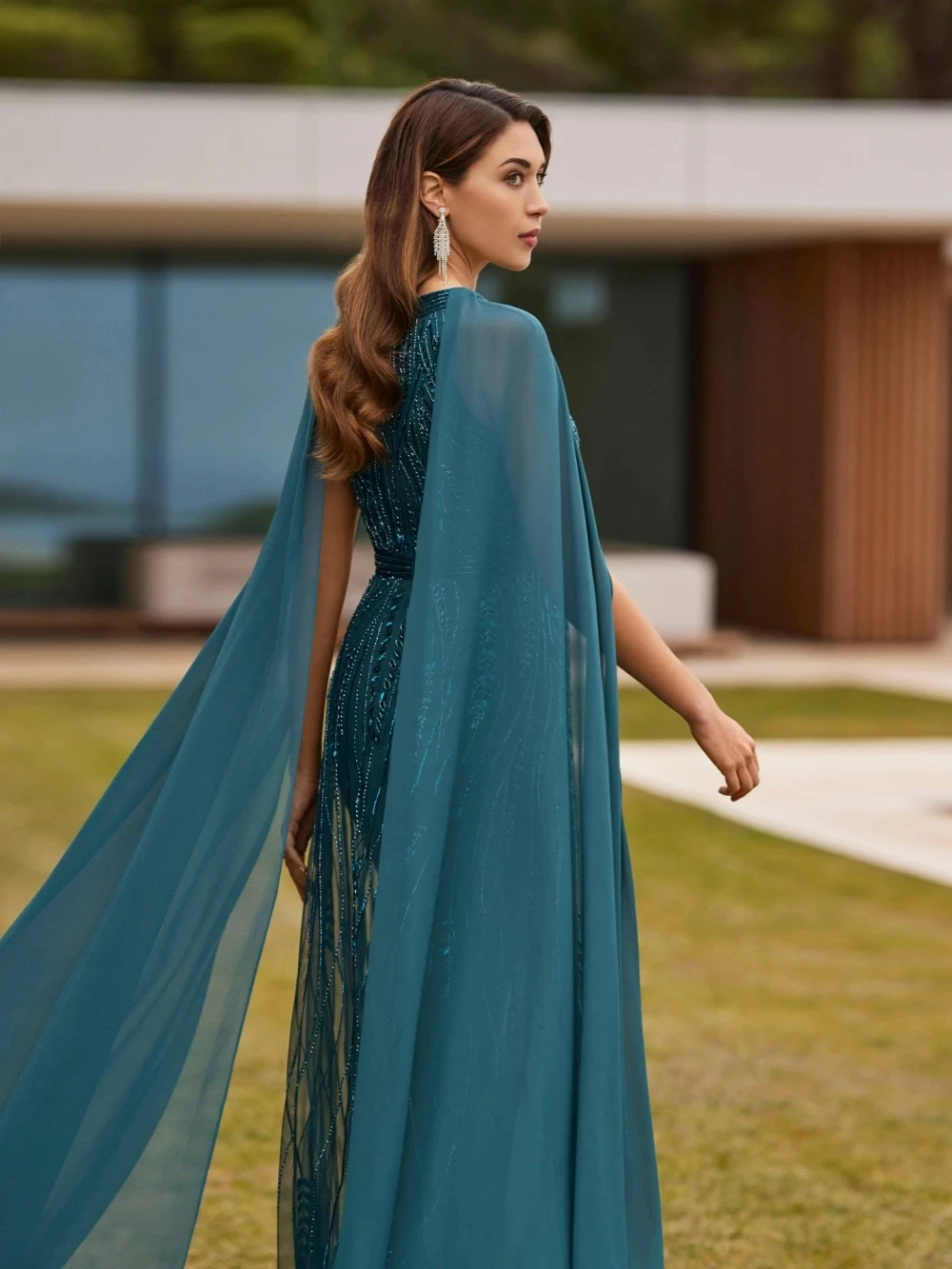 2026 Modest Cap Sleeve Mother Of The Bride Dress For Wedding Sequined Beads Prom Dress Elegant Long Evening Gown Customized