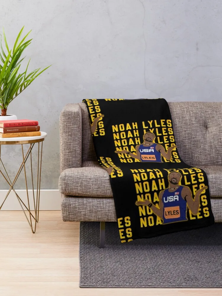 Noah Lyles Minimal Throw Blanket Soft Plush Plaid Luxury Brand Blankets