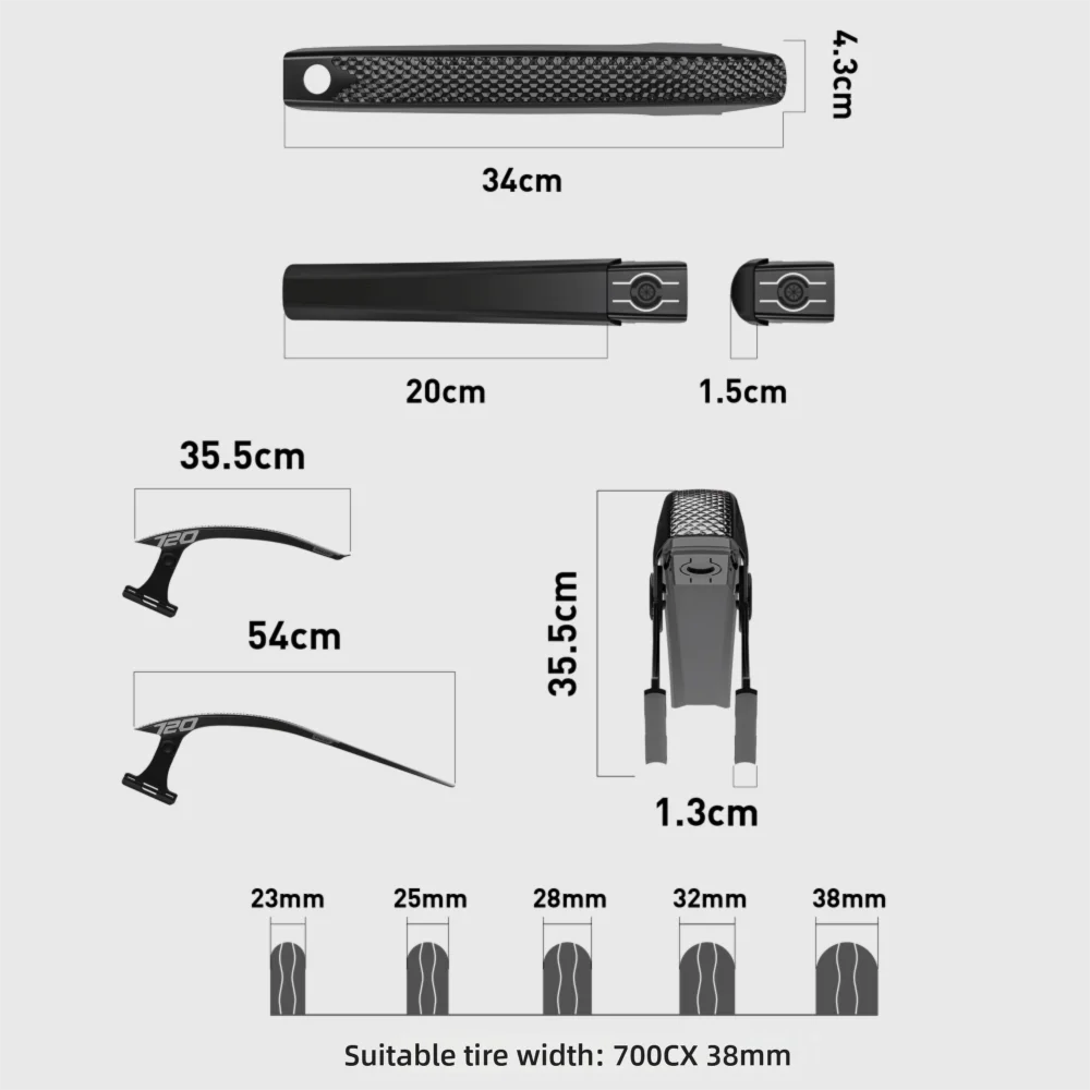 Guardabarros Nylon – Ajustable con liberación rápida para gravel - imagen 2