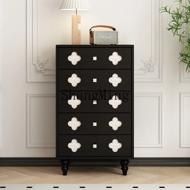 

HZX-chest of drawers solid wood bedroom chest of drawers shell cabinet five bucket storage cabinet