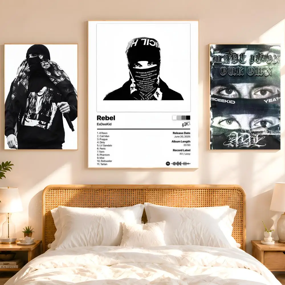 E-EsDeeKid Rebel Album Poster 1PC HD Matte Peel And Stick Wall Decor For Bedroom Living Room Dorm Office