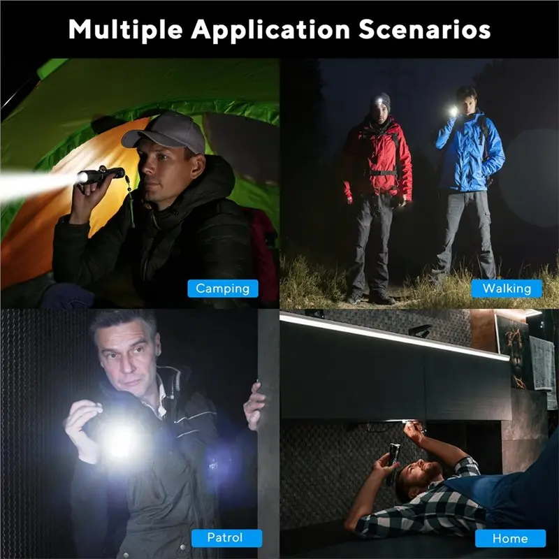 【SPECIAL】4 Pack Rechargeable Flashlights USB C Flash Light High Powered IP65 Waterproof Zoomable Linternas