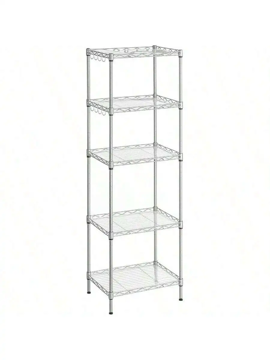 

SONGMICS 5-Tier Storage Shelves, Wire Shelving Unit, Kitchen Metal Shelves, Storage Rack With Adjustable Shelves, Shelf Liner