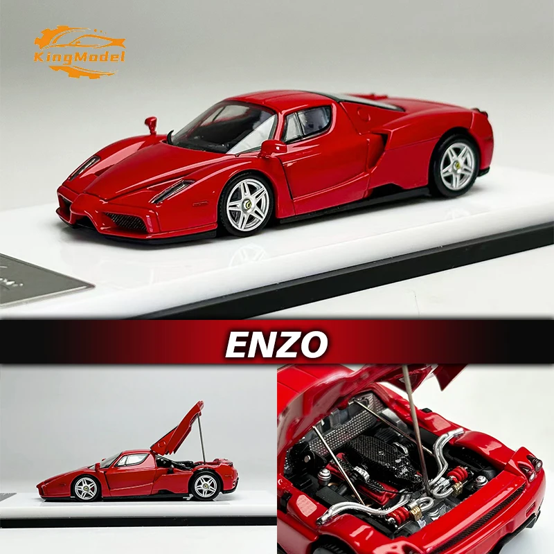 

In Stock KING 1:64 Enzo Openable Hood Diecast Diorama Car Model Collection Miniature Toys