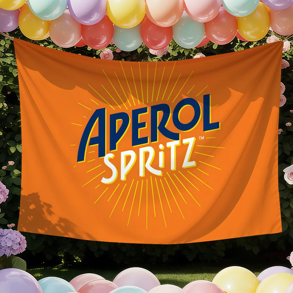 A-Aperols Spritz Flannel flag Tapestries Outdoor Parties Bedrooms Living Rooms Dorm Rooms Wall Decor Banners Gifts