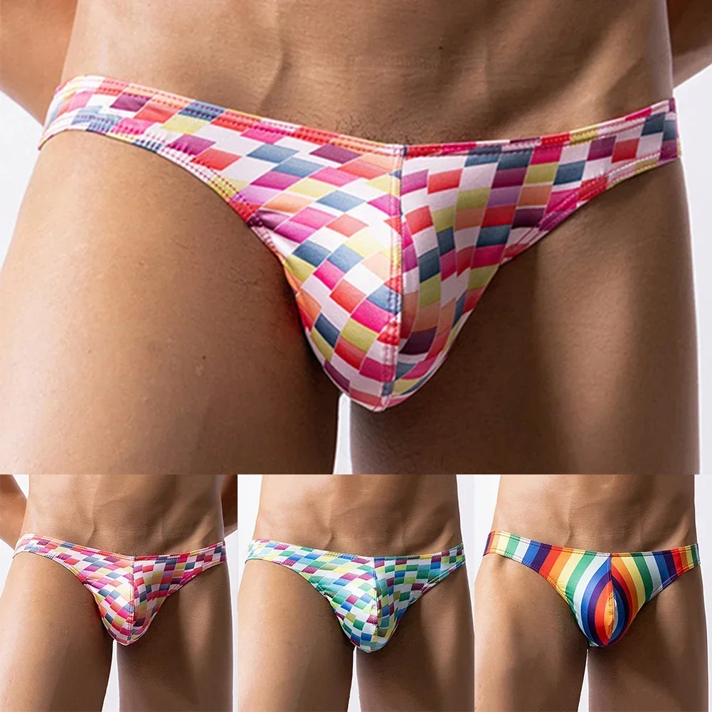 New Men Sexy Low Rise Cartoon Printed G-String Briefs Thong Lingerie Traceless Underwear Bikini Underpants U-convex Male Thongs