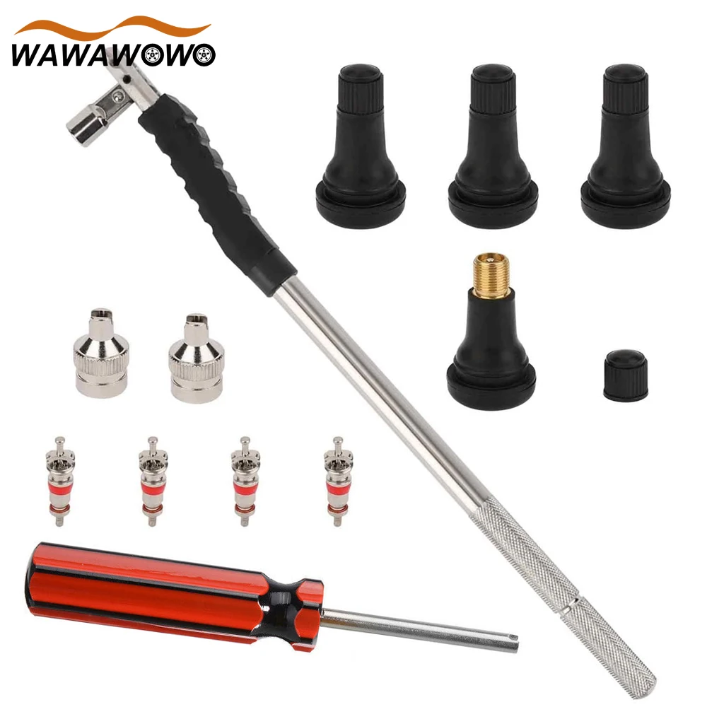 

1Set Tire Valve Stem Tool Remover & Installation, 4 Way Valve Core Remover, Single Head Tire Valve Core Remover Installer Tool