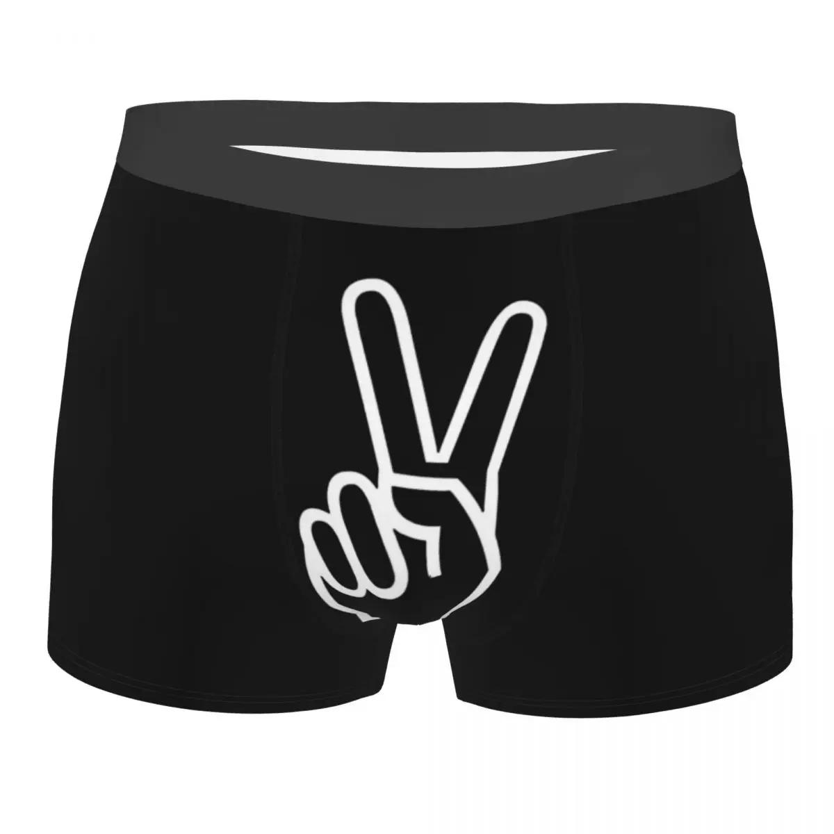 Hand Gesture Design Victory Peace Sign Hand Underpants Homme Panties Man Underwear Sexy Shorts Boxer Briefs