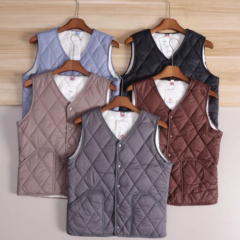 

Warm Fce Lined Quilted Vest Women's Outdoor Casual Faion Urban Sle Winter V Ne Single Button Closure Color