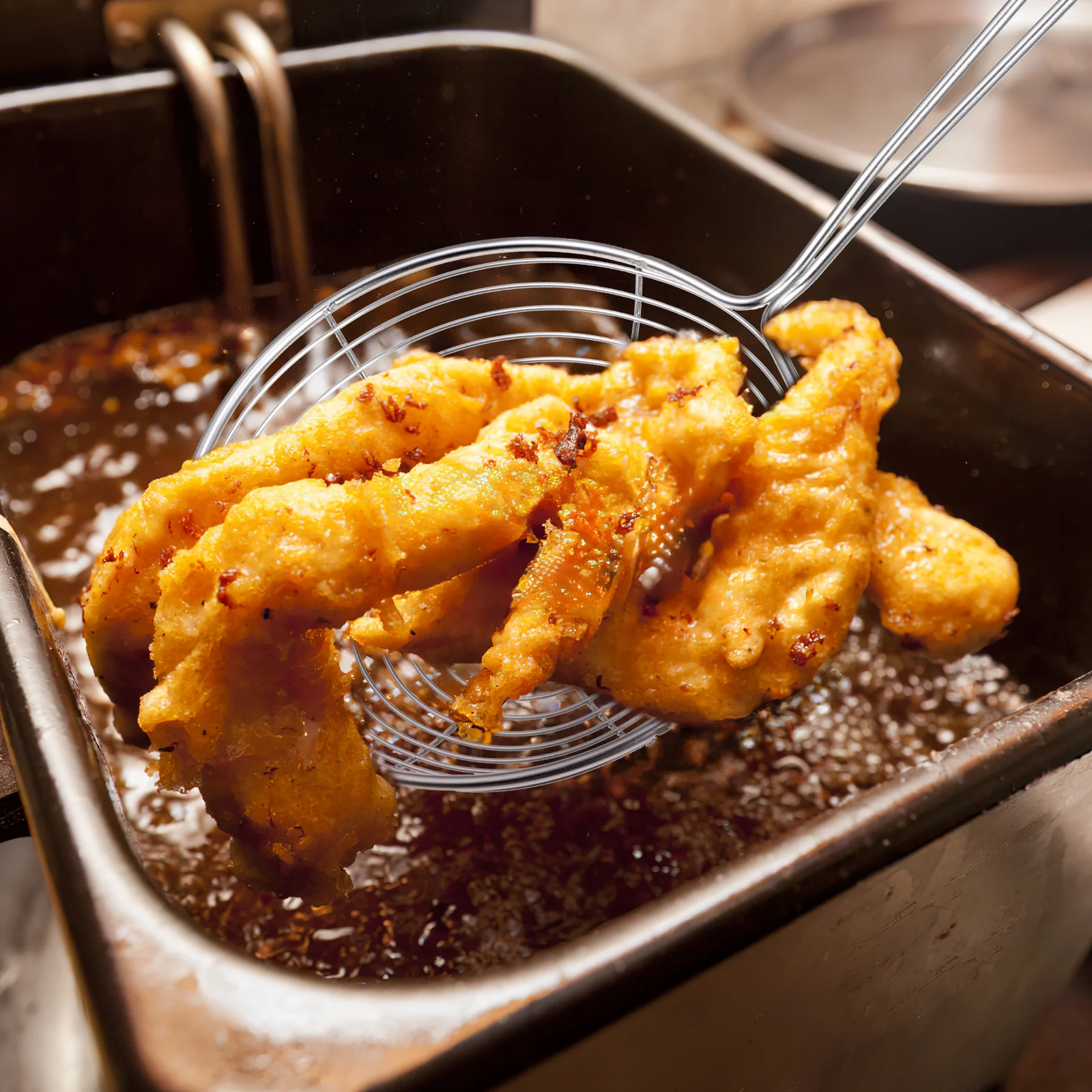 

3Pcs Stainless Steel Colander Ladle Set with Rubber Handle Different Sizes for Pasta Noodle Oil Skimmer Spider Strainer Kitchen