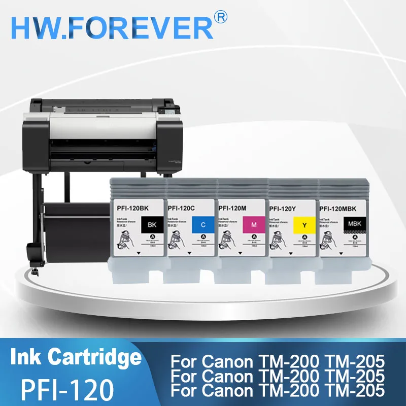 

PFI 120 PFI120 PFI-121 Compatible Ink Cartridge For Canon TM-200 TM-205 TM-300 TM305 GP-200 GP-300 Printer With Dye Pigment Ink