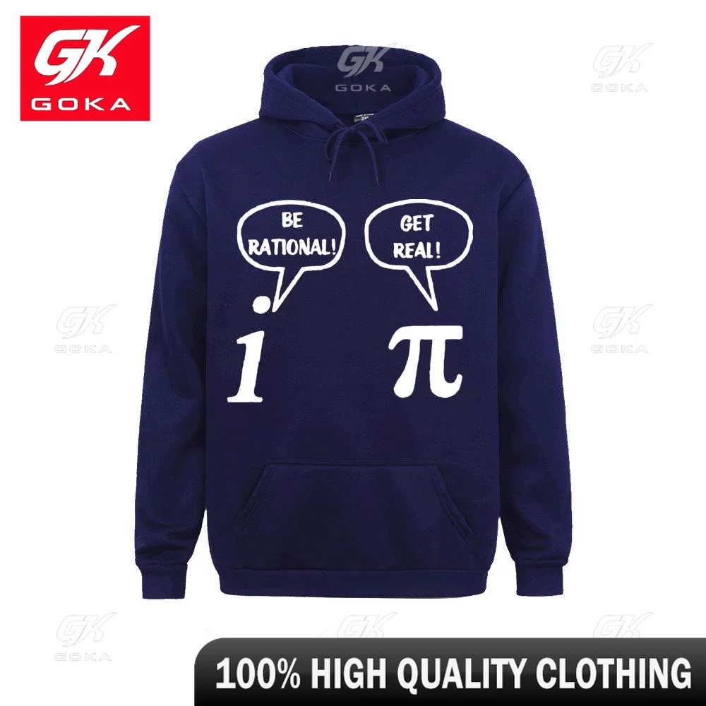 Winter Style Become Rational, Get Real! Mathematics Science Geeky Funny Joke Pun Pi Hoodie Hoody Funny for Men's Hoodies Unisex