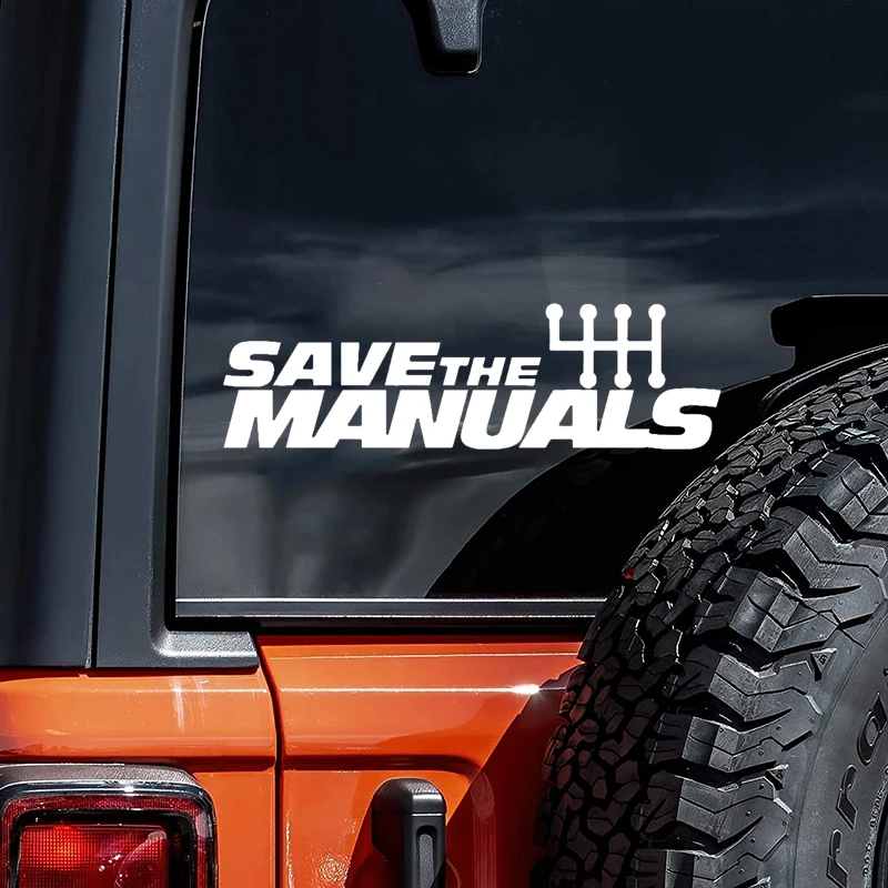 

31815# 24CM Save the Manuals Self-adhesive Vinyl Decal Car Sticker Waterproof Auto Decors on Bumper Rear Window Laptop