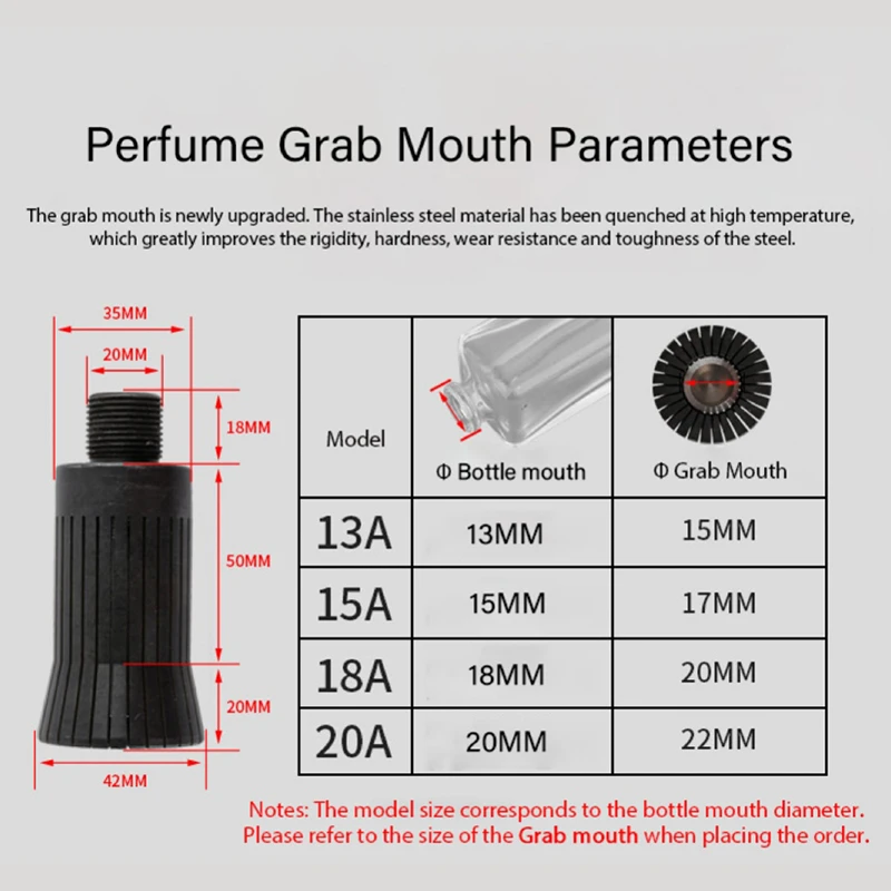 1 قطعة رأس السد لزجاجة عطر كاب ماكينة تجعيد غطاء الصحافة تجعيد رؤساء الفم انتزاع لآلة السد