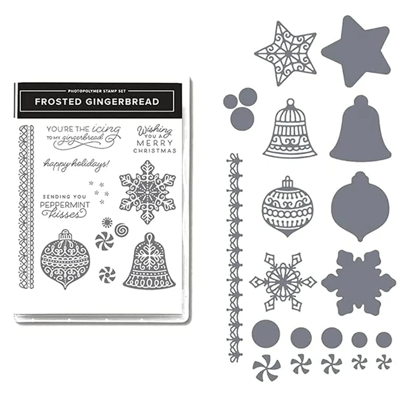 1 Set Christmas Hallowmas Flower Clear Stamps Cutting Dies,Dies And Stamps For DIY Scrapbooking Cards For Card Making