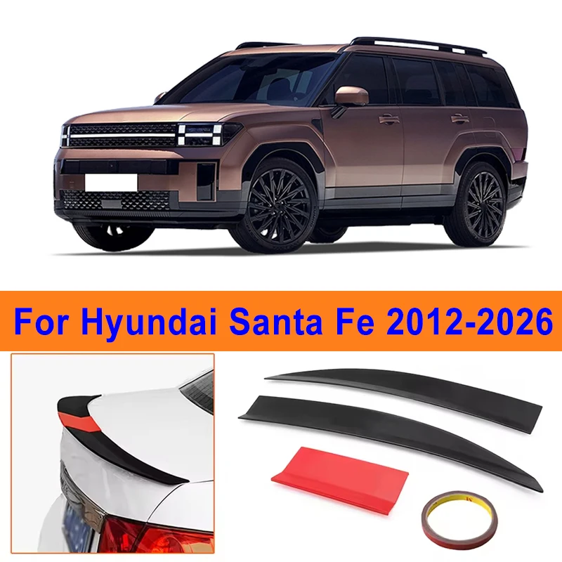

For Hyundai Santa Fe 2012-2026 3-Section ABS Rear Trunk Spoiler 115-125cm Adjustable Sports Decor Top Wing Car Exterior Parts