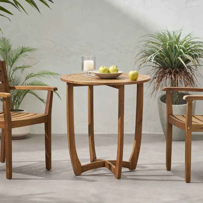 Modern outdoor round table wooden with decorative function for outdoor use