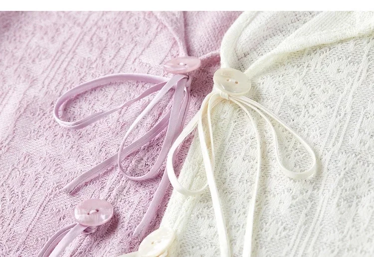 SENTUBILA Gestrickte Bluse für Damen, V-Ausschnitt, Krawatte vorne, ausgestellte lange Ärmel, Bluse 2026, Herbst, neues Casual-Top für Damen 161TA5045 – Detail 31