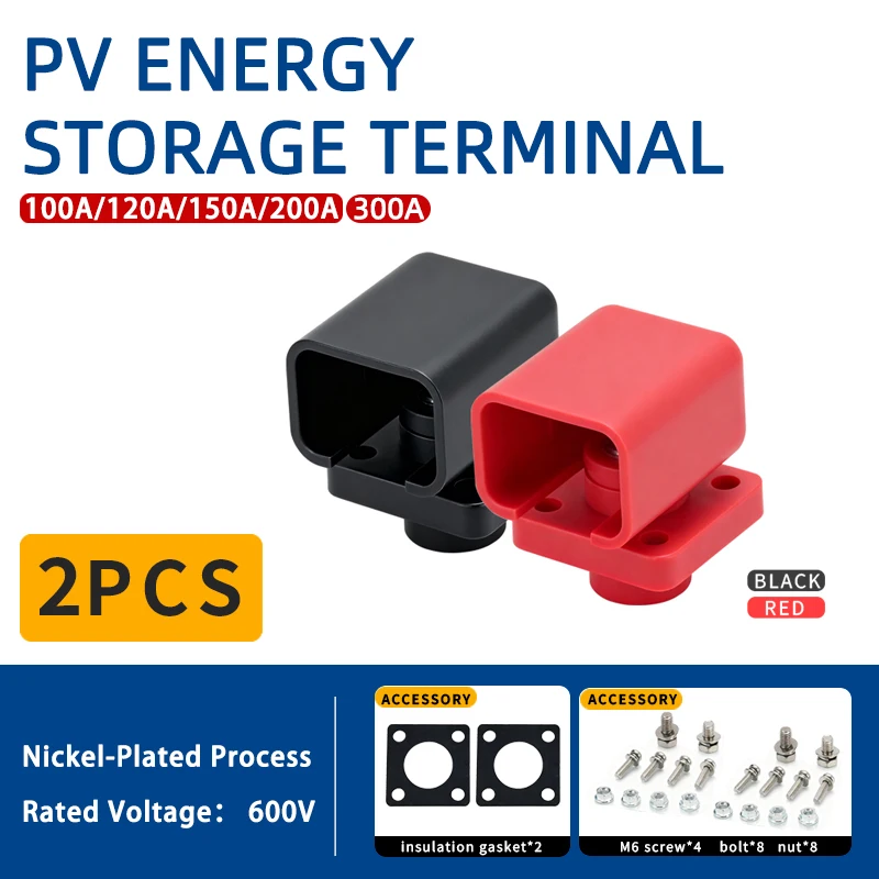

All-pure copper high-current square through-wall internal-thread lithium battery terminal for PV energy storage (new energy)
