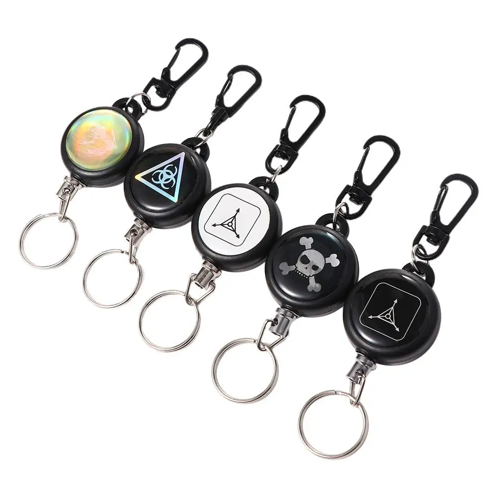 Clip Steel Rope Badge Lanyard Pull Belt Cord Key Chain Holder Elastic Key Chain Retractable Keychain Retractable Keyring