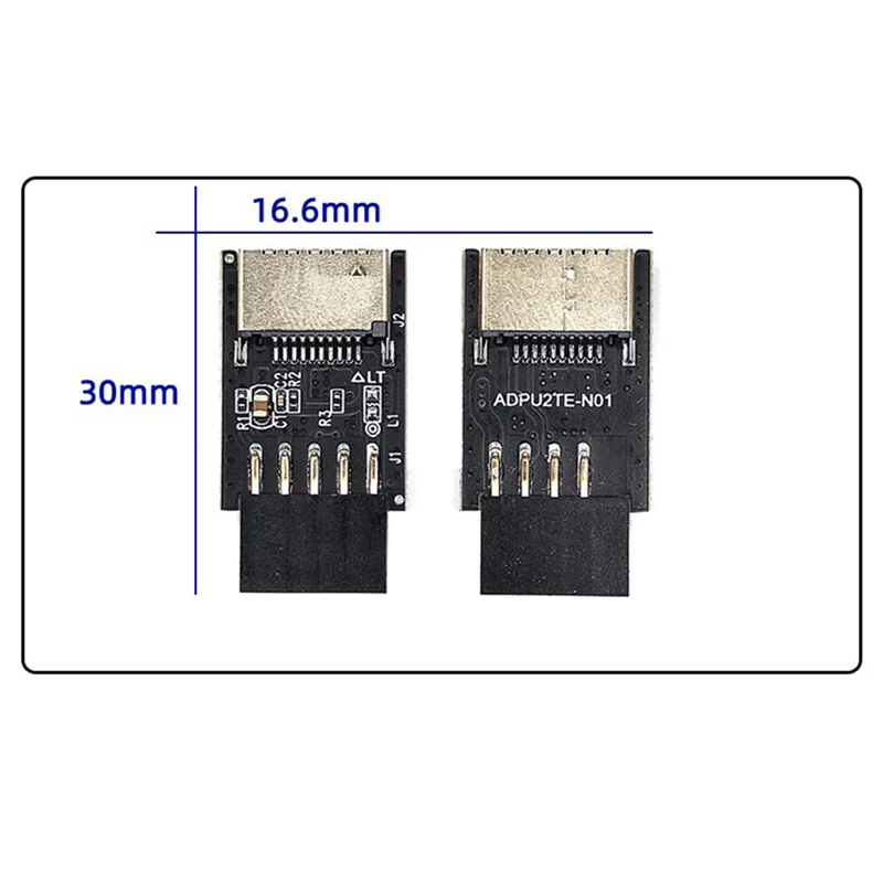 2x Płytka główna USB2.0 9Pin do TYPE-C A-KEY Przednia Złącze Konwerter USB3.2 TYPE-E Interfejs Header Adapter