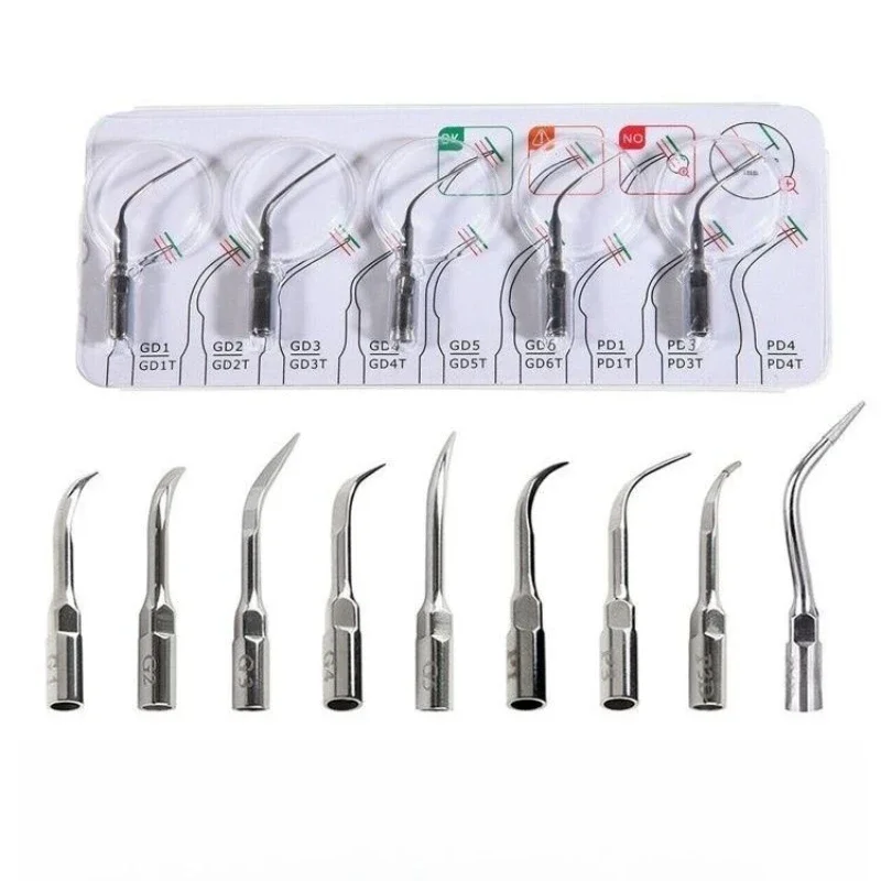 

Stainless Steel Replaceable Dental Scaler Tips for DTE Ultrasonic Scaler – Compatible with GD/PD/ED Series Work Tips