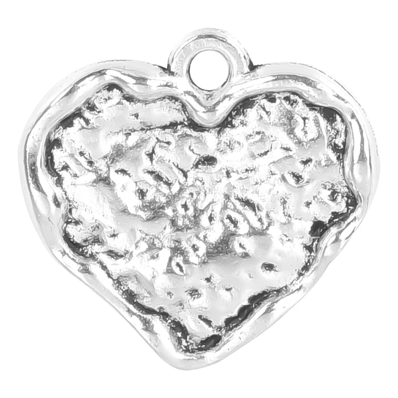 

10Pcs/Lot Silver Color Zinc Alloy Charms Love Pendants Heart-Shaped Pendant For Bracelet Necklace DIY Jewelry Making Supplies