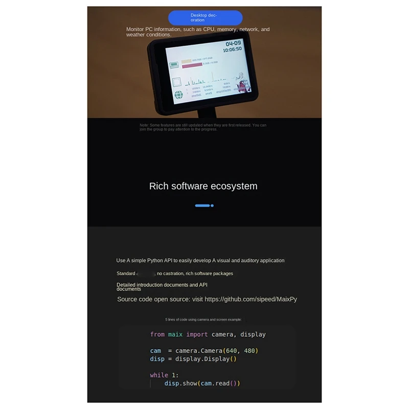 Maixcam NPU RISCV لوحة التطوير ، AI منفذ تسلسلي صوتي مرئي WiFi 6