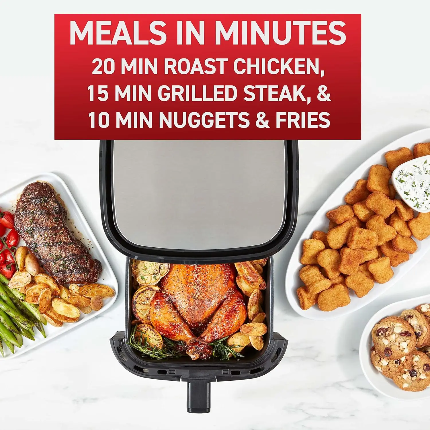 Air Fryer & Grill Combo Digital, 2-in-1, 4.4 Qrt, black