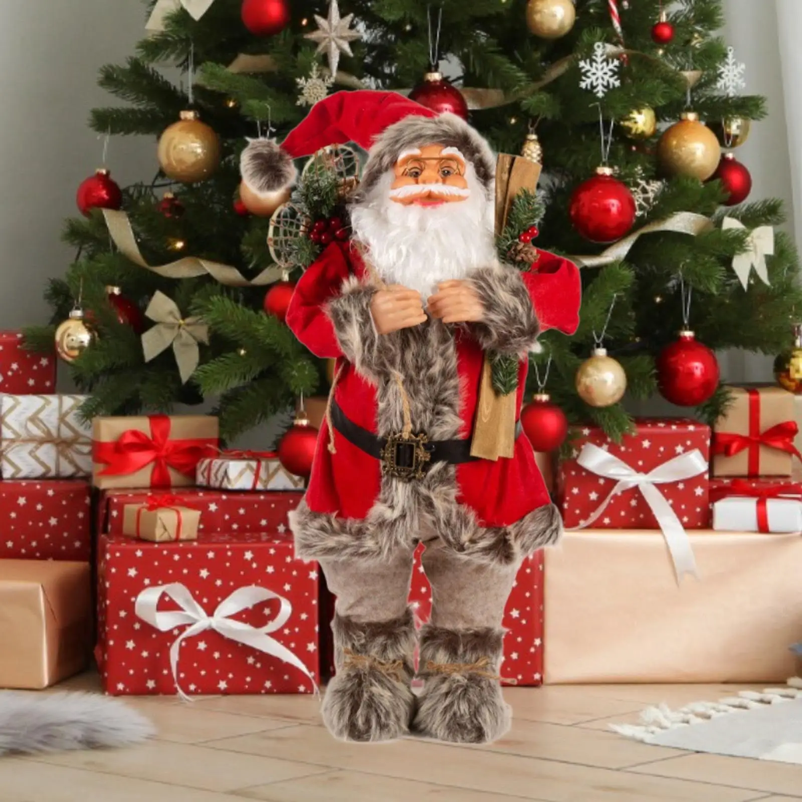 

Christmas Decoration Santa Claus Figure 23.6" Party Supplies Standing Doll Santa Claus Figurine for Window Display Bedroom