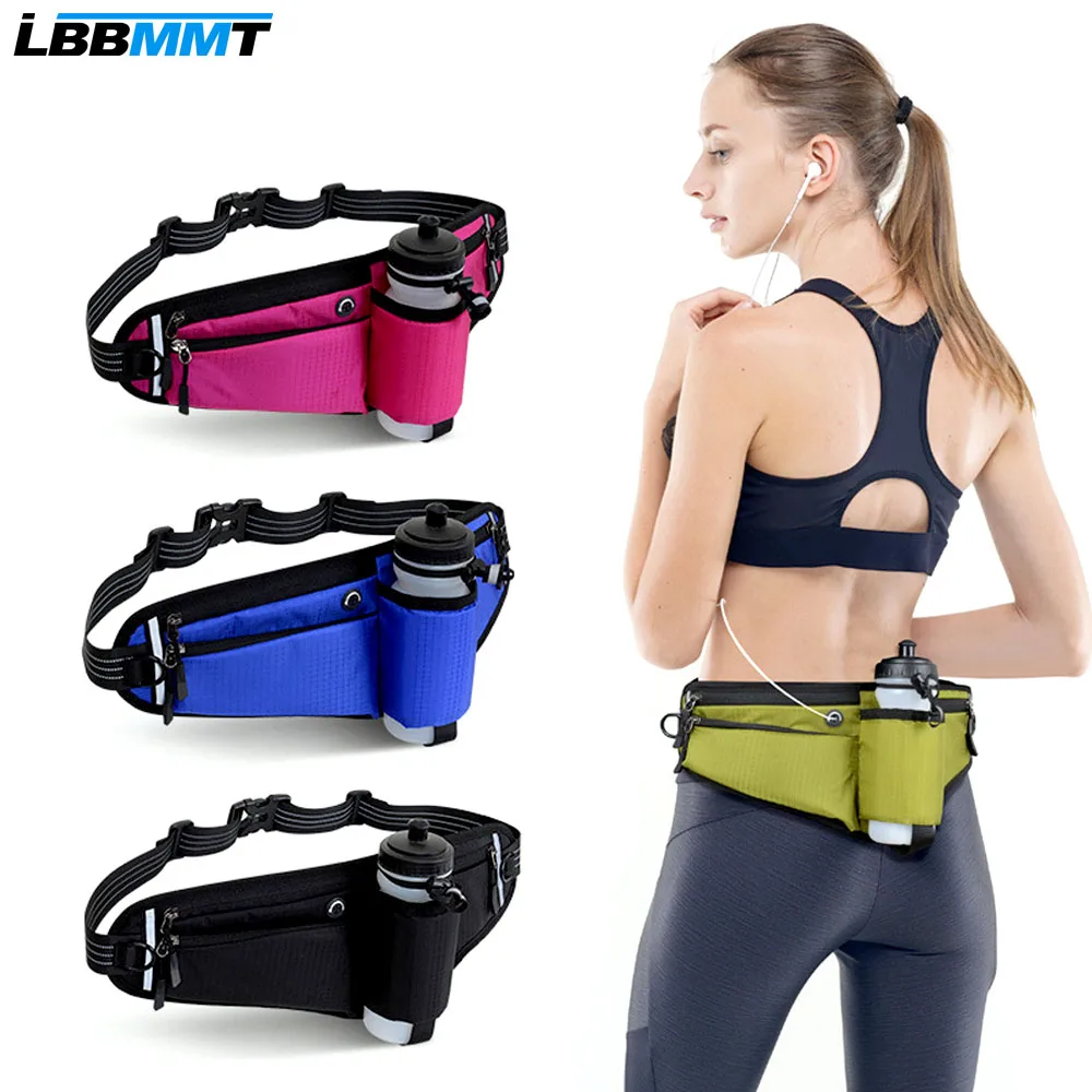 

Водонепроницаемая светоотражающая поясная сумка с держателем для бутылки с водой, регулируемым ремешком для мужчин и женщин, бег, пеший туризм, велоспорт, кемпинг