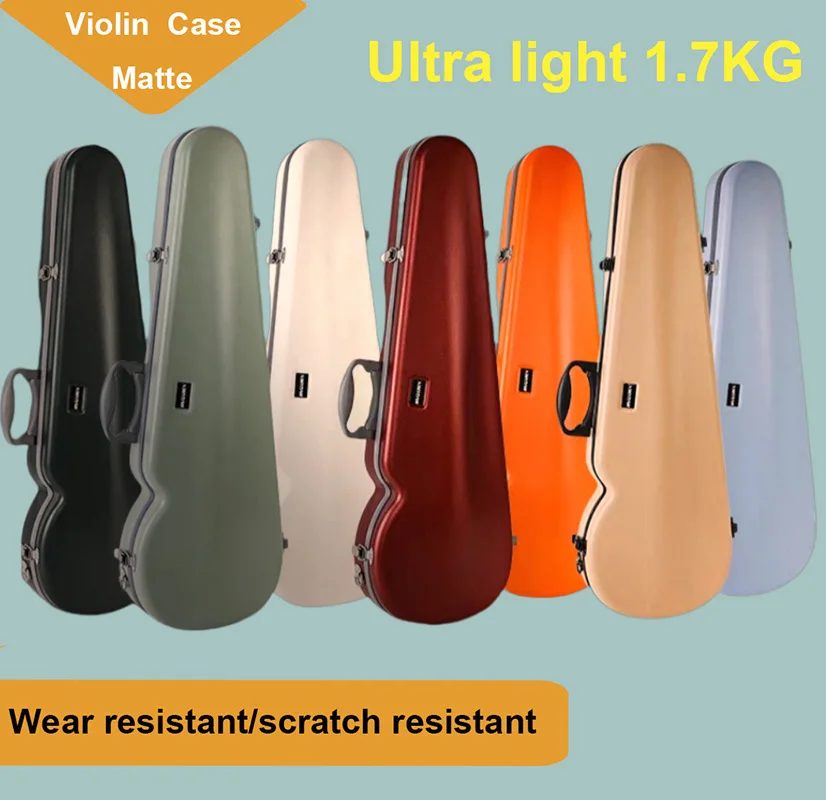 Caja de violín de fibra de carbono 4/4 color macarrón de 1,7 kg de baja impuestos de EE. UU. con alta dureza