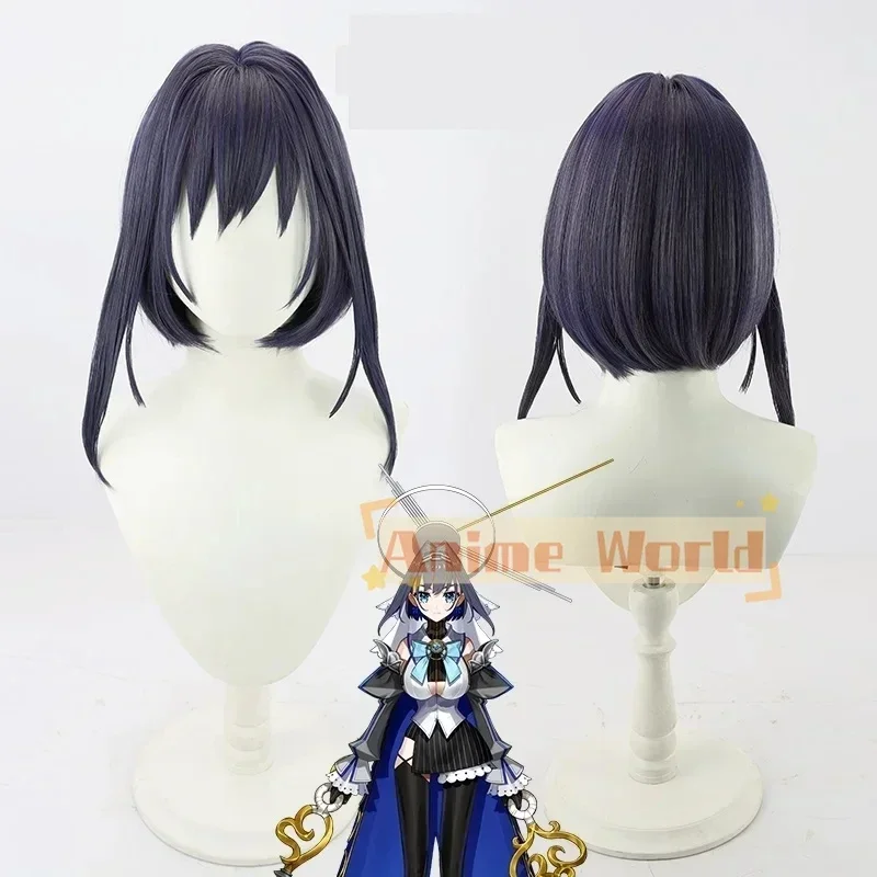 

Ouro Kronii Cosplay Wig Hololive English Girls 06962 Dark Blue Short Straight Kawaii Synthetic Hair