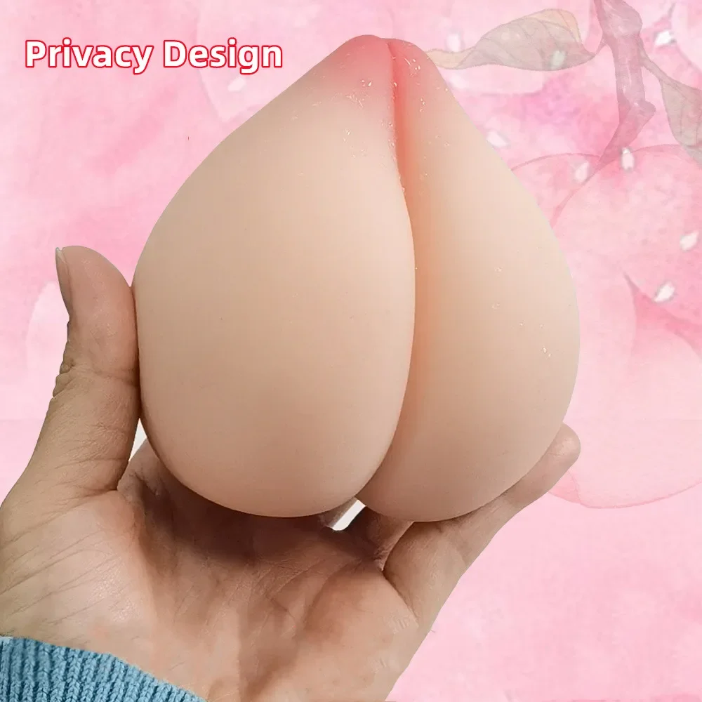 Decompression Peach Male Masturbation Toys Real Pocket Pussy Vagina for Men Breast-like Soft Masturbation Cup Adult Sex Toys 18+