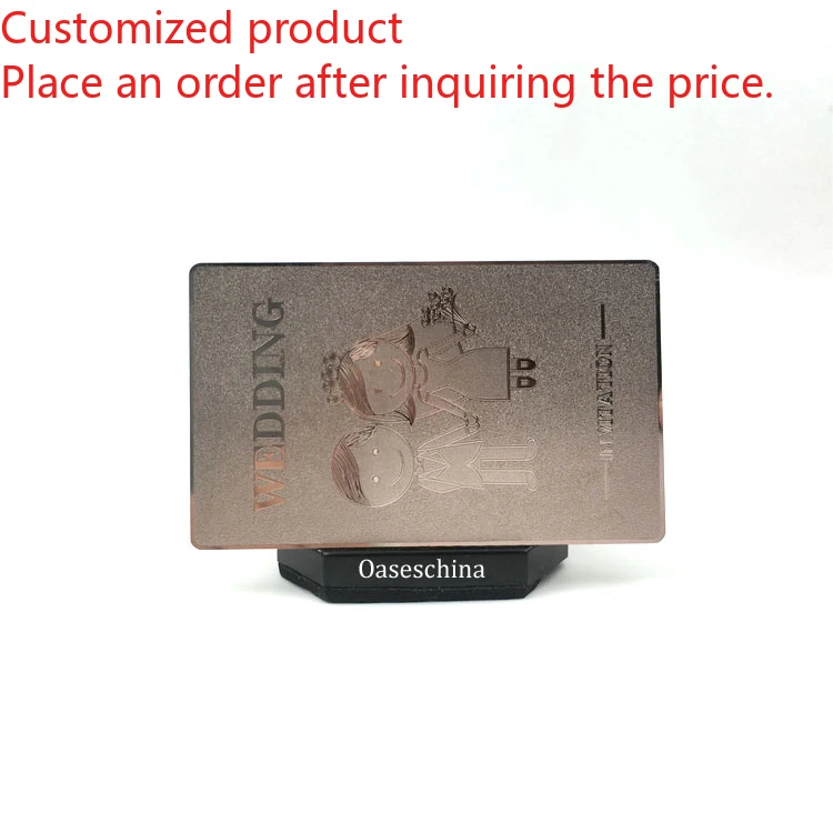 

Customized query 2025 Wholesale Exclusive Occasions Custom Cards Elegantly Engraved and Printed Metal Invitation Cards for Weddi