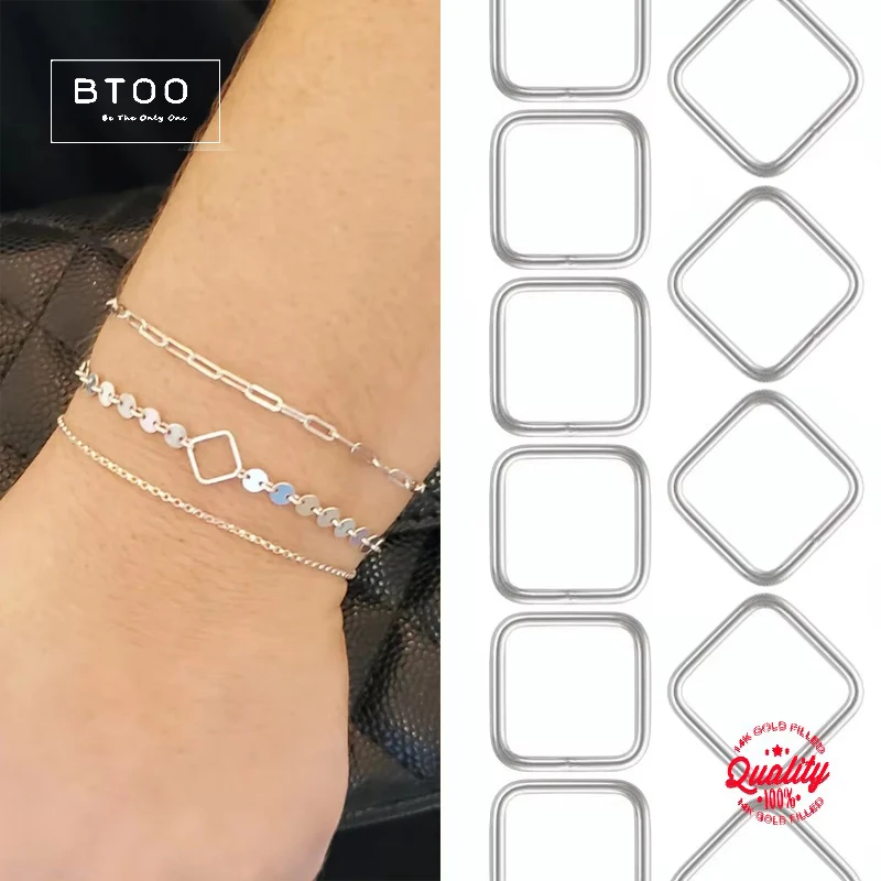 

925 Sterling Silver 6x6/8x8mm Jump Ring Square Closed outside Diameter Wholesale Bulk DIY Jewelry Findings