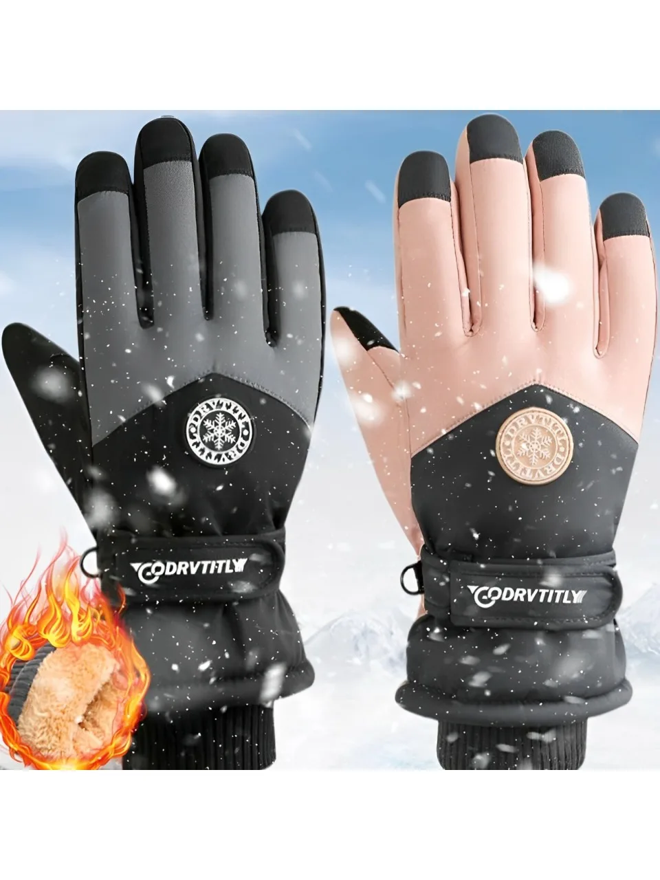 AliExpress Winter Unisex Snowboard Ski Gloves PU Leather Non-slip Touchscreen Waterproof Motorcycle Cycling