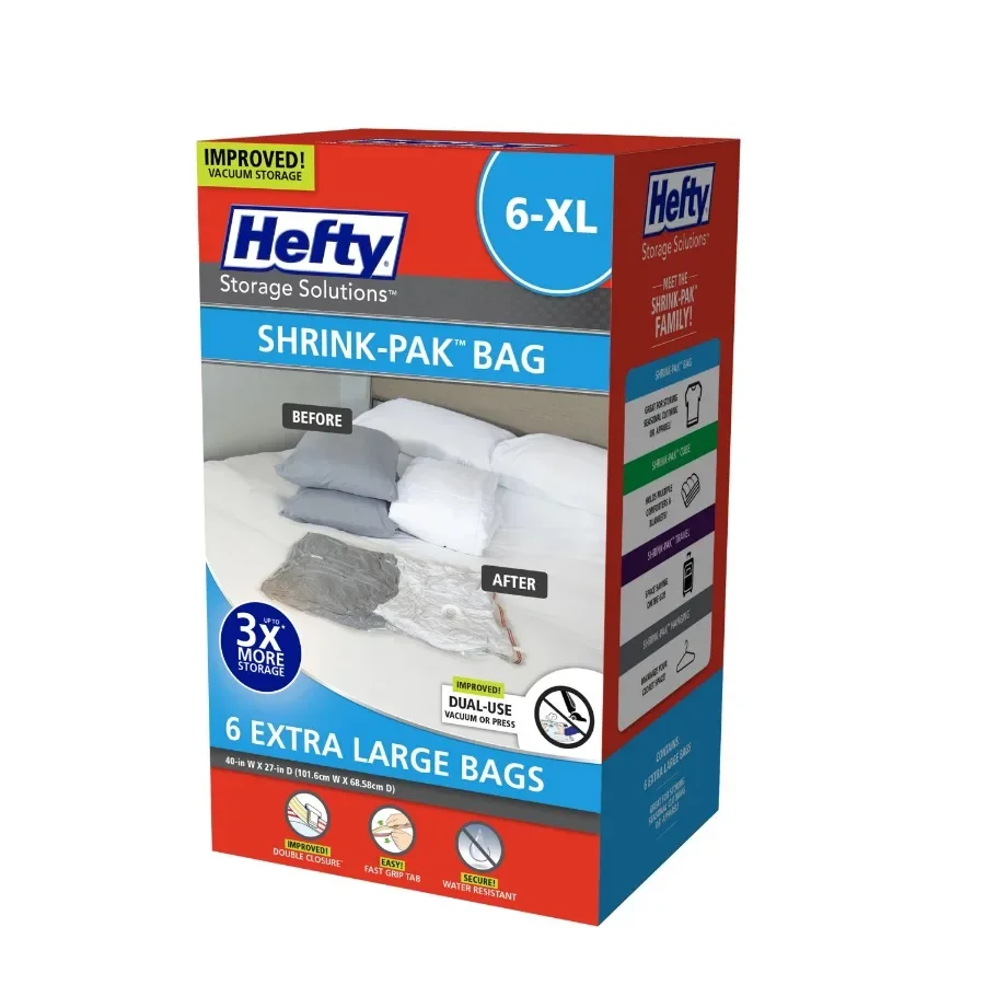 

6 extra-large vacuum compression storage bags to prevent odors, insects, dust and mold