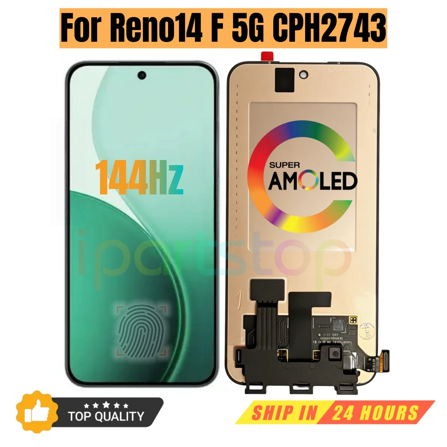 

iParts Replacement New Display for Oppo Reno14 F Reno 14F 5G CPH2743 120Hz 6.57 AMOLED Touch Screen with Frame Assembly OEM
